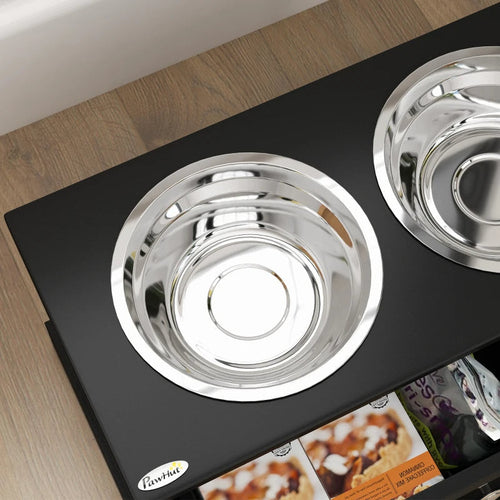 Dog Bowls With Storage Drawer, Raised Dog Bowl Stand Pet Food Bowl Dog
