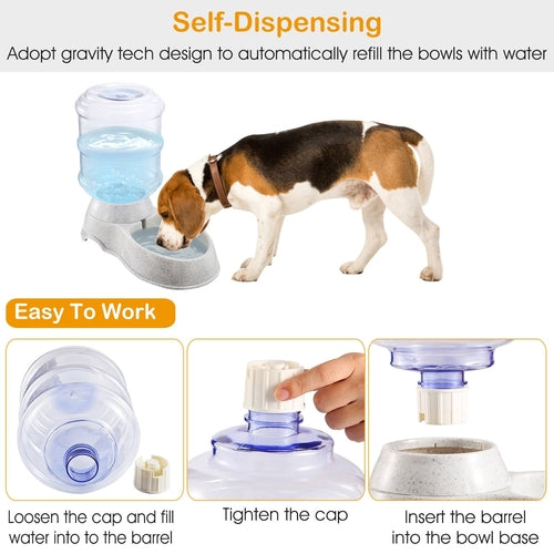 3.5L 1Gal Pet Water Dispenser Self-Dispensing Gravity Pets Water