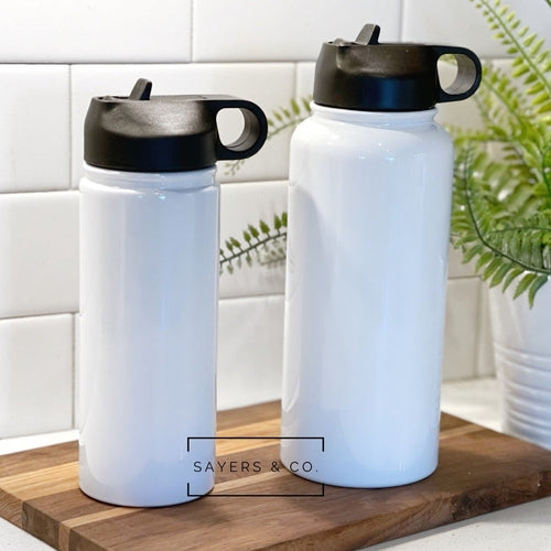 32oz or 18oz White Sublimation Sport Bottle Tumbler