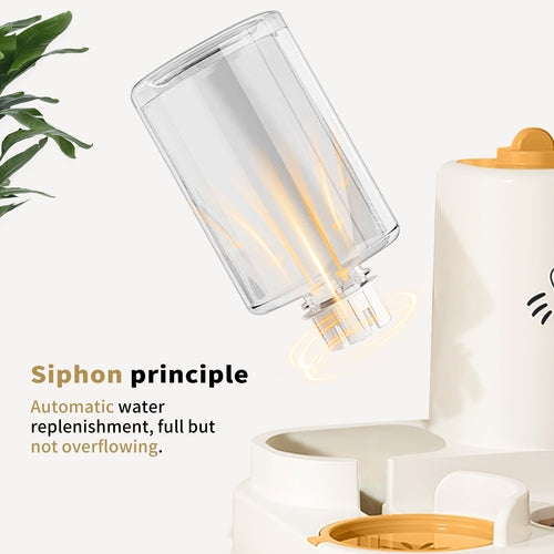 2-in-1 Automatic Cat Feeder And Water Dispenser - Dry Wet Separation,