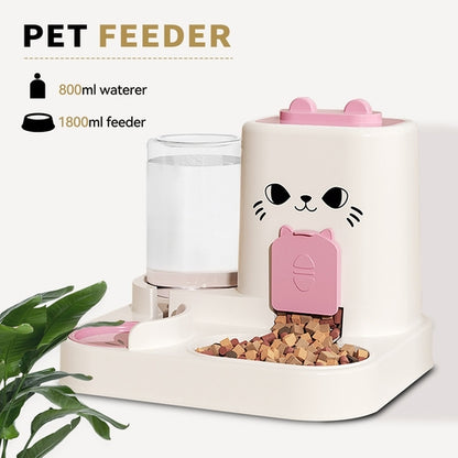 2-in-1 Automatic Cat Feeder And Water Dispenser - Dry Wet Separation,