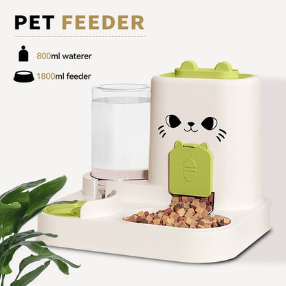 2-in-1 Automatic Cat Feeder And Water Dispenser - Dry Wet Separation,