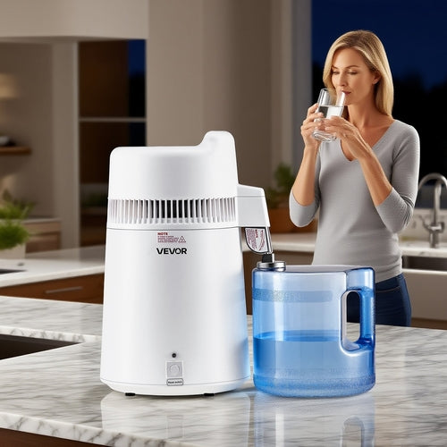6L Water Distiller Home Countertop Purifier Machine 900W Plastic