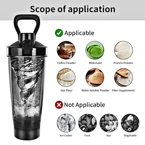 NNEDSZ Pink Portable Electric Shaker Bottle without LED Light, 550ml Sports Protein Mixer Cup for Gym and Travel
