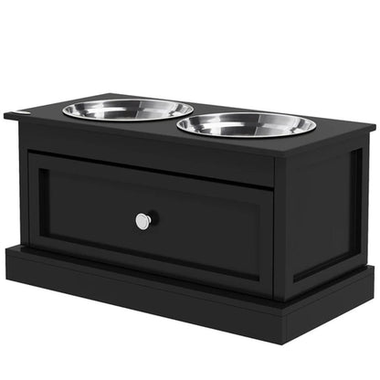Dog Bowls With Storage Drawer, Raised Dog Bowl Stand Pet Food Bowl Dog